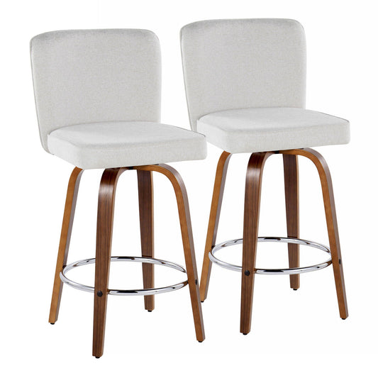 Counter Stool With Swivel With Round Footrest (Set of 2)