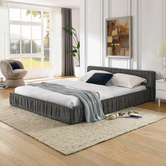 Platform Bed Frame With Pleated Design