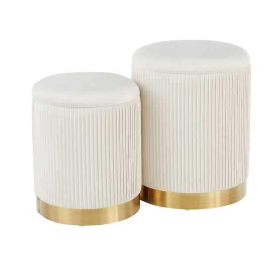 Nesting Pleated Ottoman Set