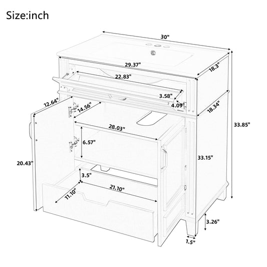 Bathroom Vanity With Sink Storage Cabinet