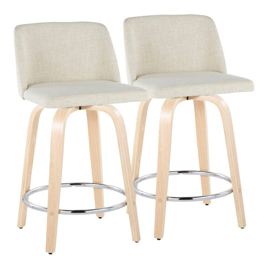 Counter Stool Swivel With Round Footrest (Set of 2)