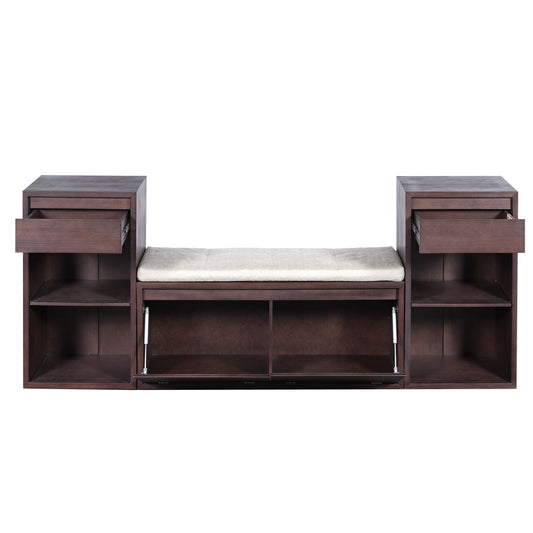 Entryway Storage Bench With Cushion