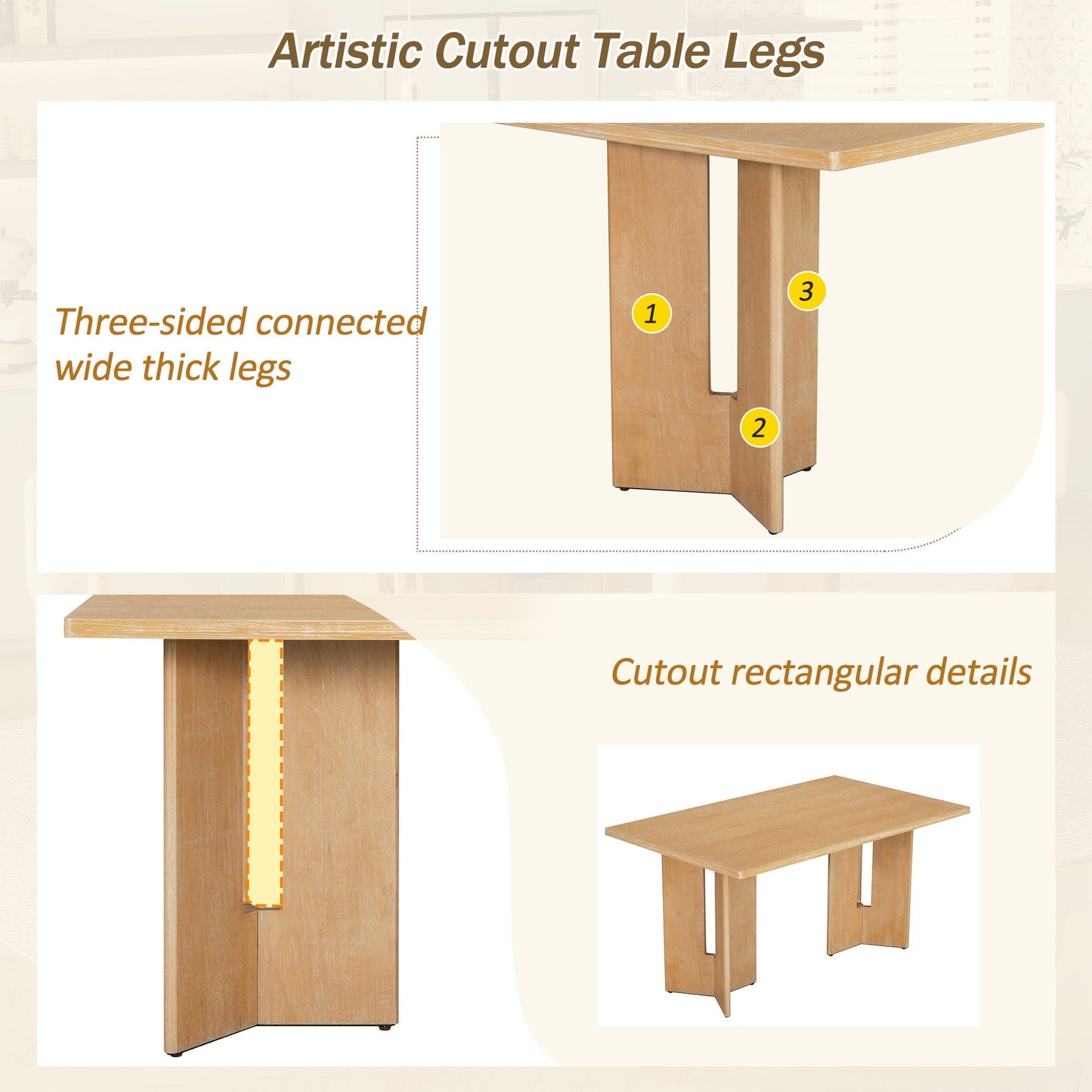 Dining Table Set With 6 Upholstered Chairs