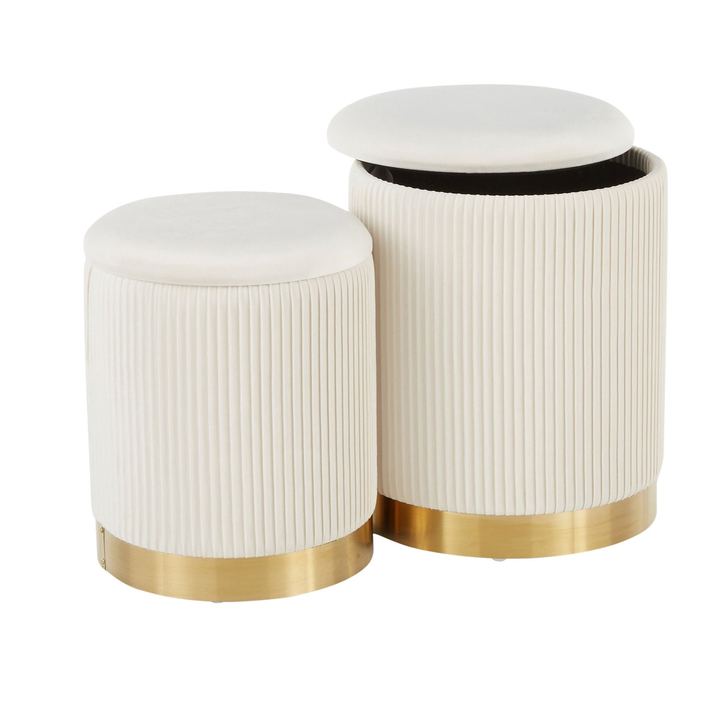 Nesting Pleated Ottoman Set