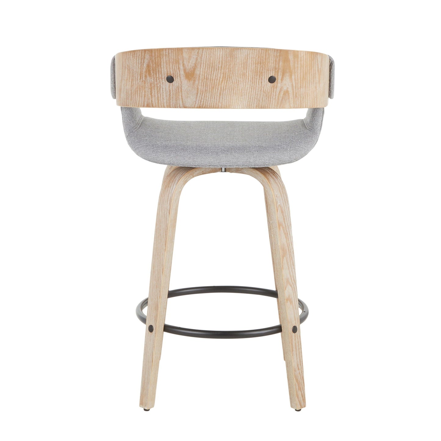 Counter Stool (Set of 2) - White Washed / Gray