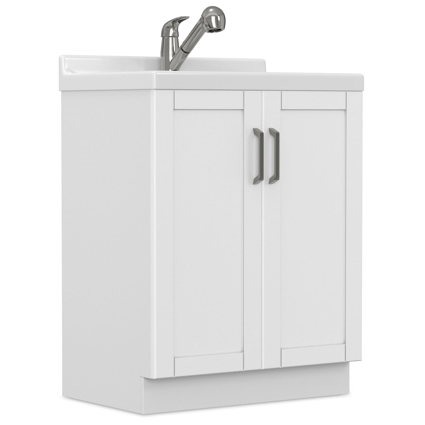 Laundry Cabinet & Faucet And Stainless Steel Sink