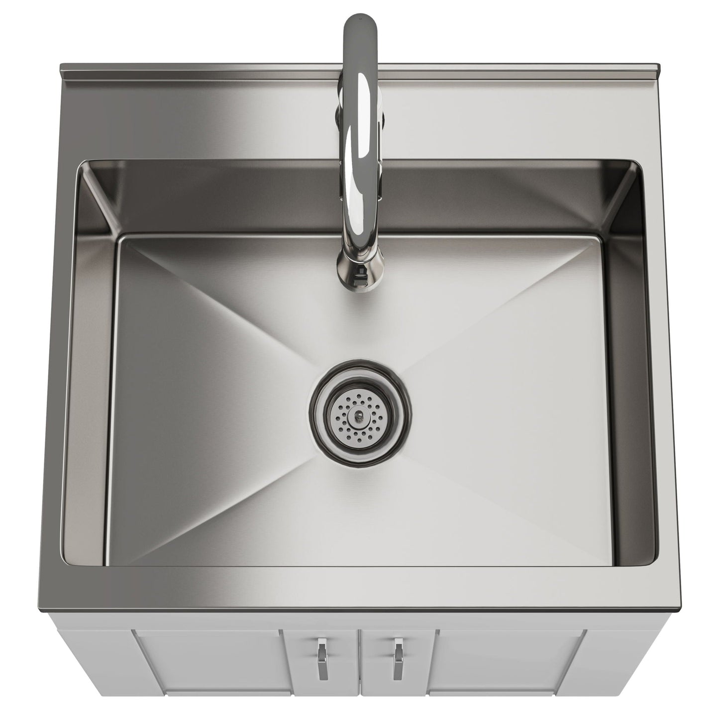 Laundry Cabinet With Faucet And Stainless Steel Sink