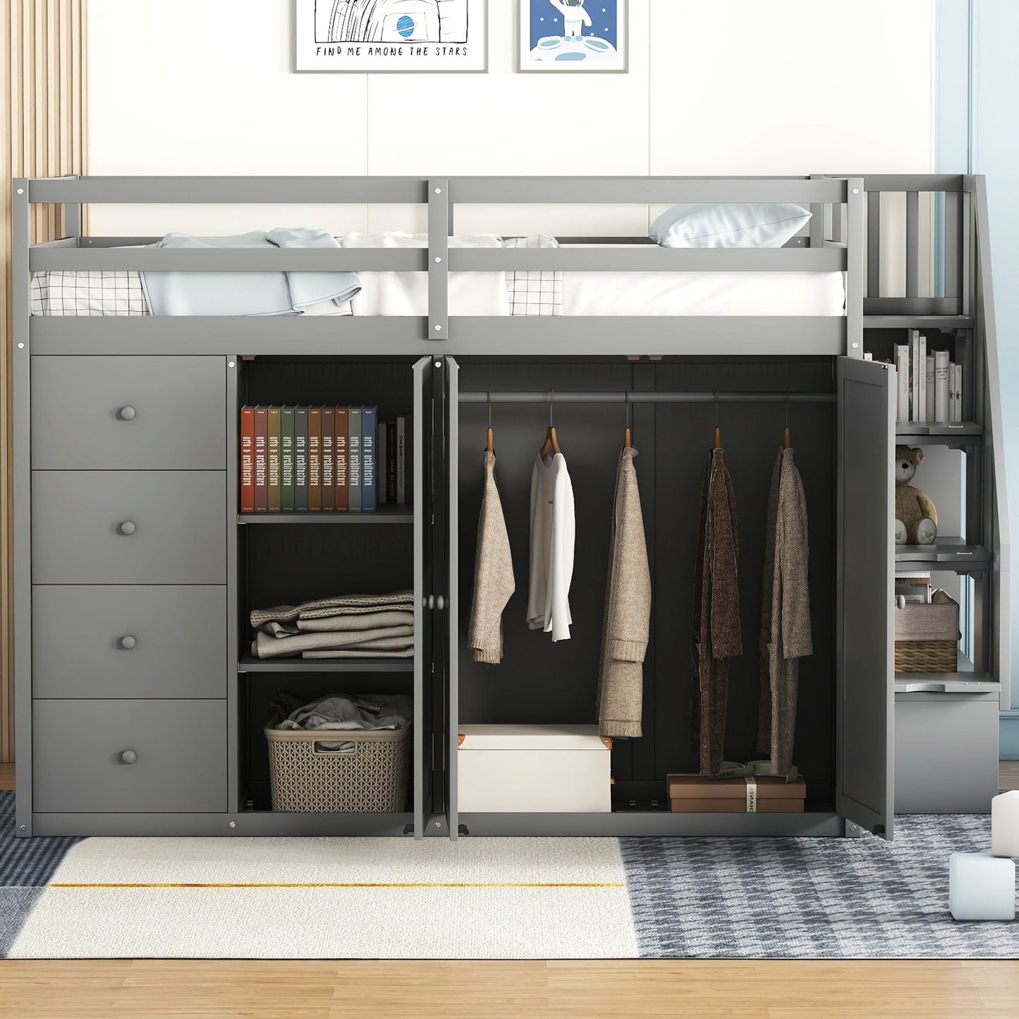 Loft Bed With Built In Wardrobes