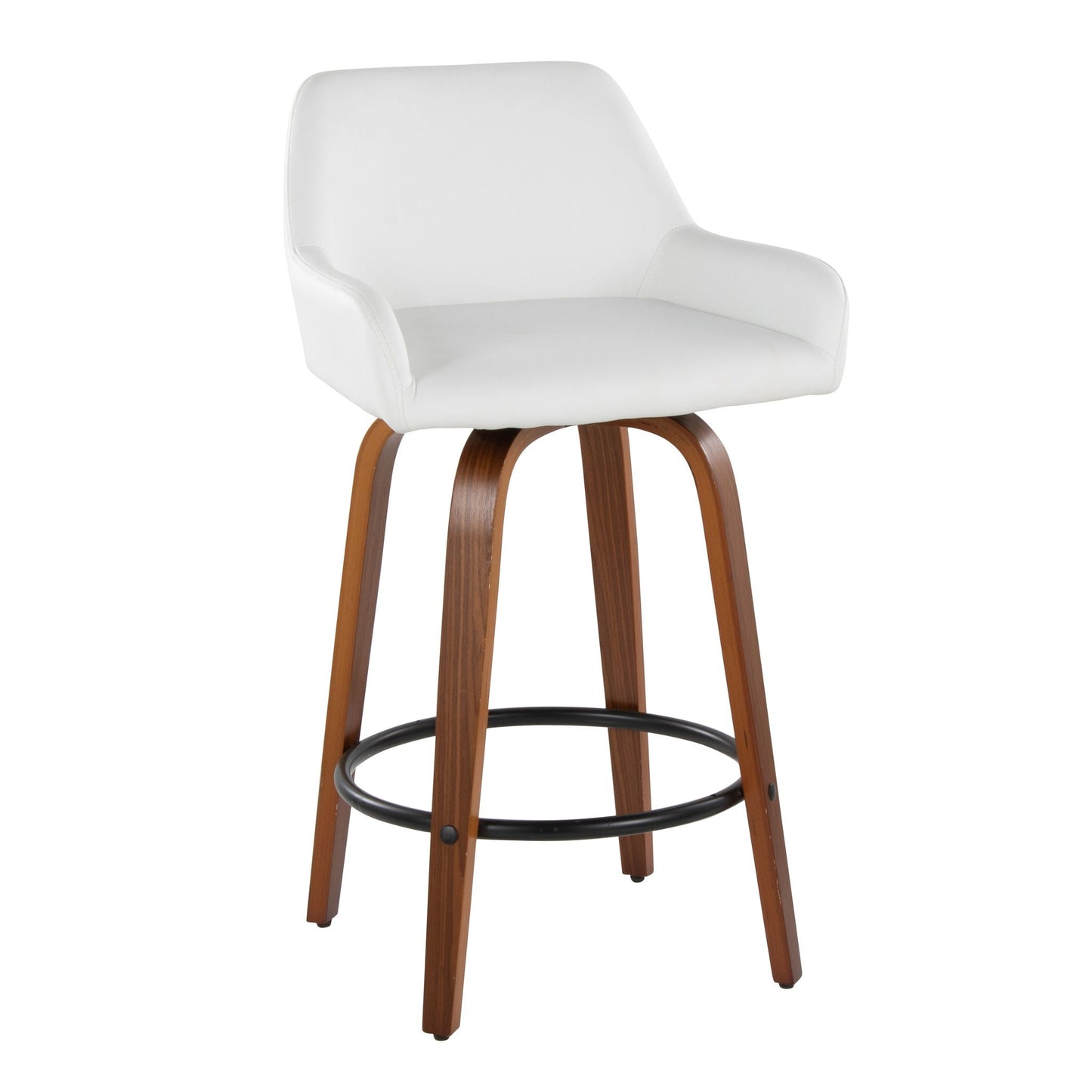 Counter Stool With Swivel With Round Footrest (Set of 2)