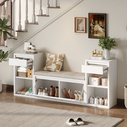 Entryway Storage Bench With Cushion
