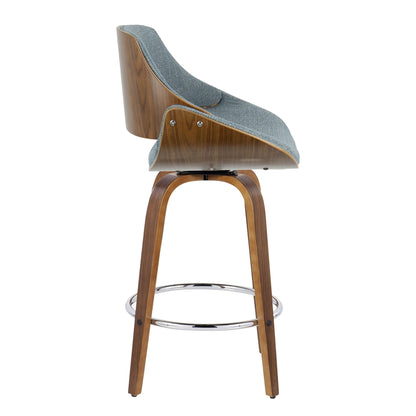 Counter Stool With Swivel With Round Footrest (Set of 2)