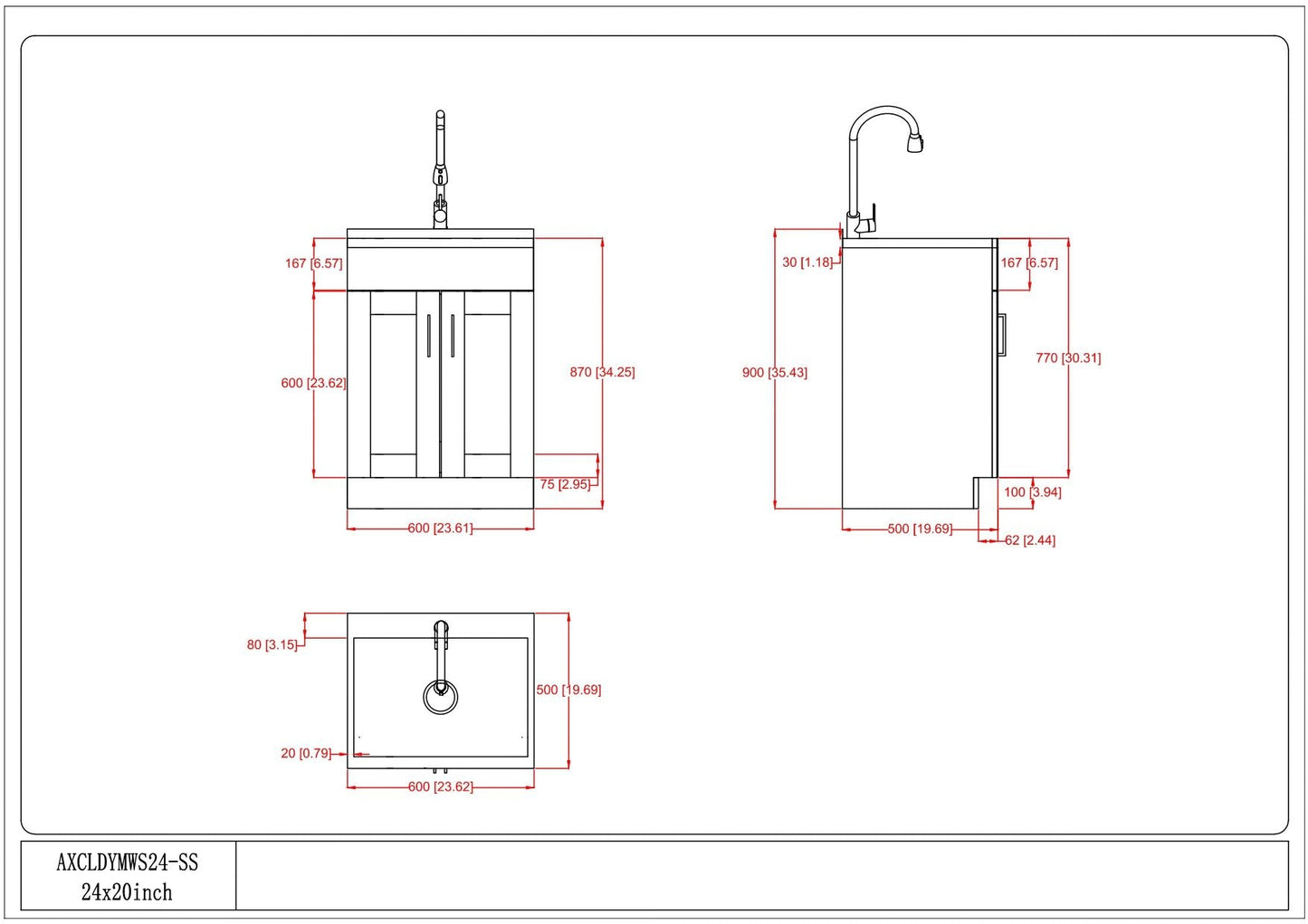 Laundry Cabinet With Faucet And Stainless Steel Sink