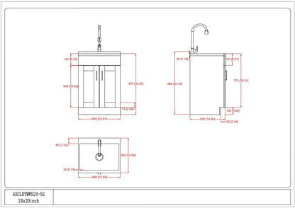Laundry Cabinet With Faucet And Stainless Steel Sink