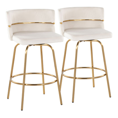 Counter Stool With Swivel With Round Footrest (Set of 2)