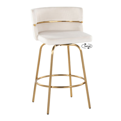 Counter Stool With Swivel With Round Footrest (Set of 2)