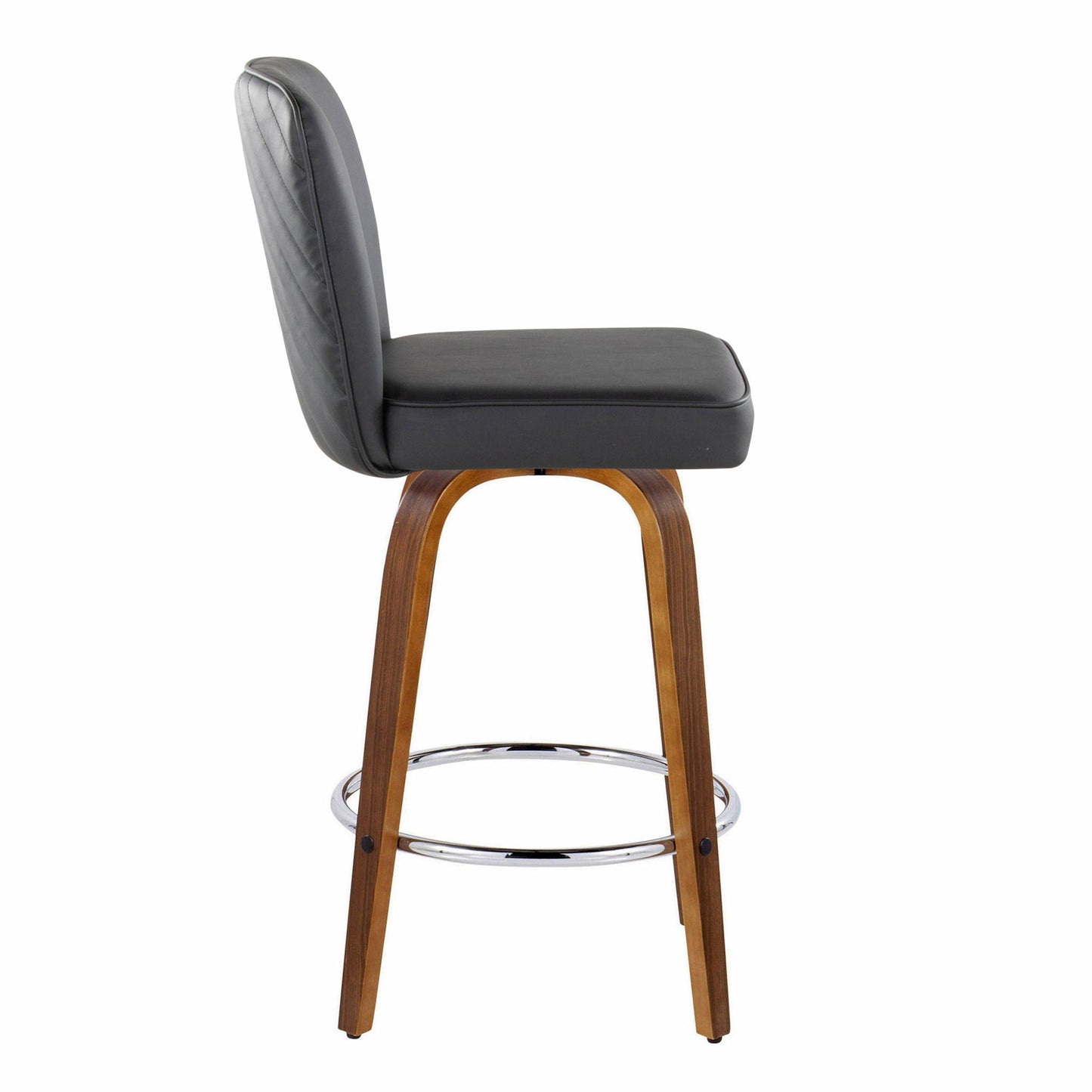 Counter Stool With Swivel With Round Footrest (Set of 2)