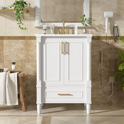 Vanity With Ornate French Cylinder Legs