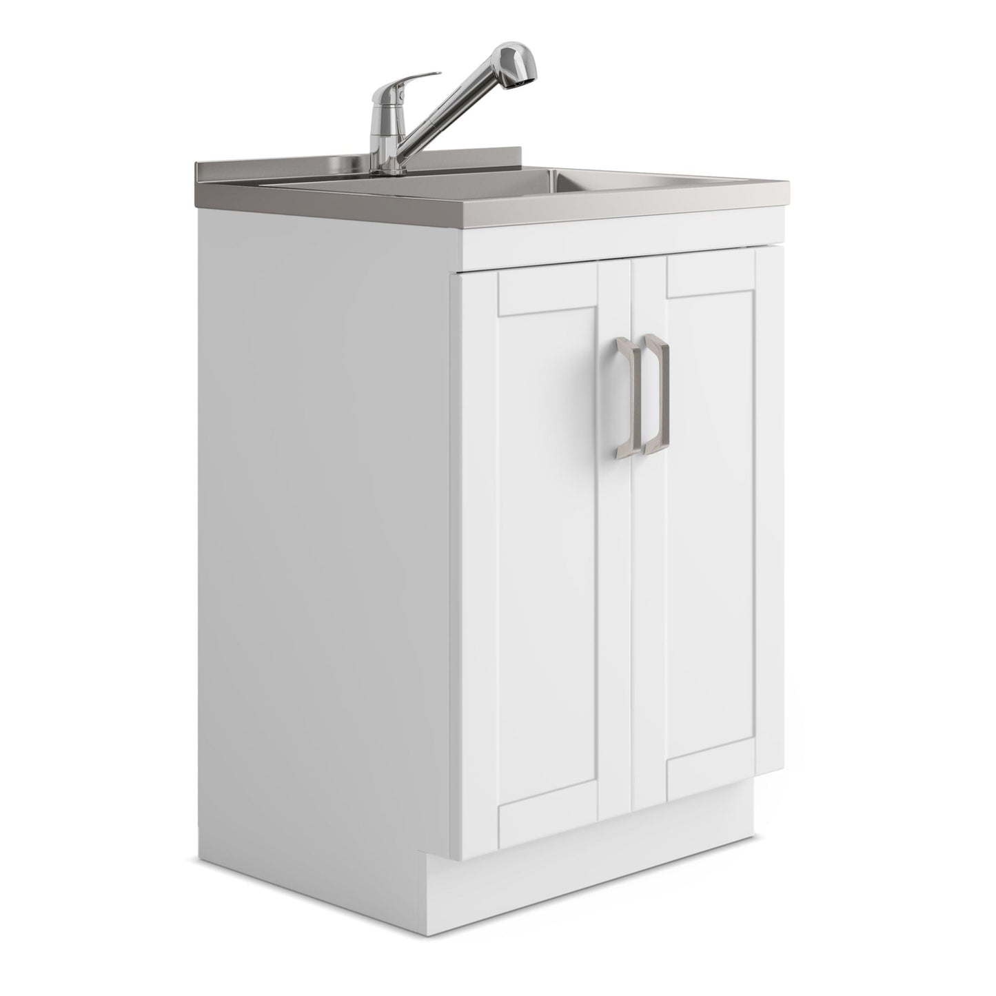 Laundry Cabinet & Faucet And Stainless Steel Sink