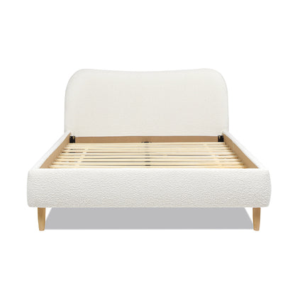 Roman Curved Headboard Upholstered Platform Bed, Queen