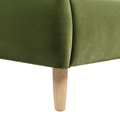 Roman Curved Headboard Upholstered Platform Bed, Queen, Olive