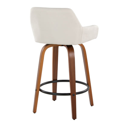 Counter Stool With Swivel With Round Footrest (Set of 2)