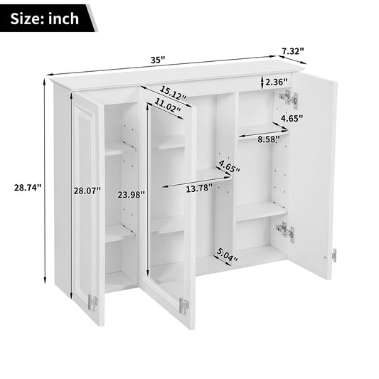 Mirror Cabinet With 5 Adjustable Shelves