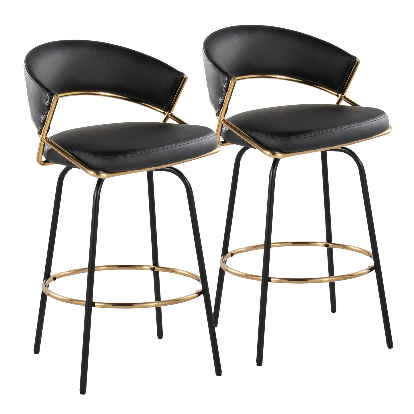 Counter Stool With Swivel Round Footrest (Set of 2)