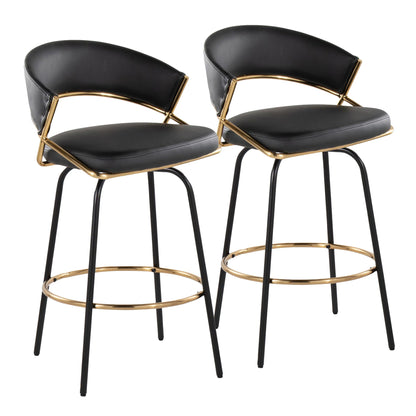Counter Stool With Swivel Round Footrest (Set of 2)
