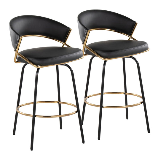 Counter Stool With Swivel Round Footrest (Set of 2)
