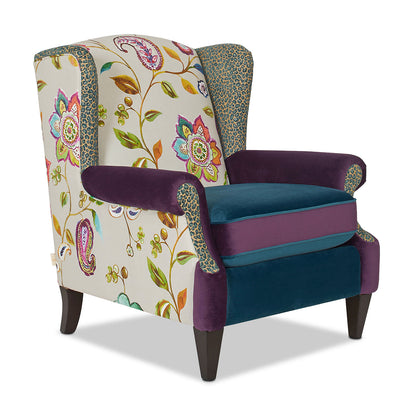 Anya Boho Chic Wingback Accent Arm Chair