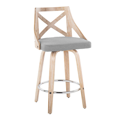 Counter Stool With Swivel And Round Footrest (Set of 2)