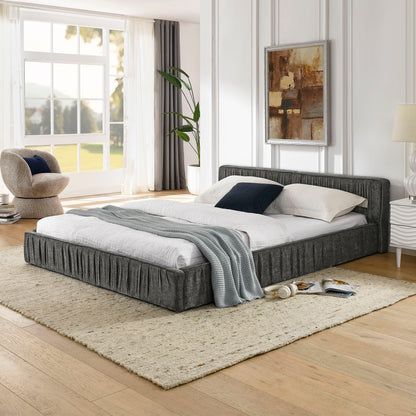 Platform Bed Frame With Pleated Design