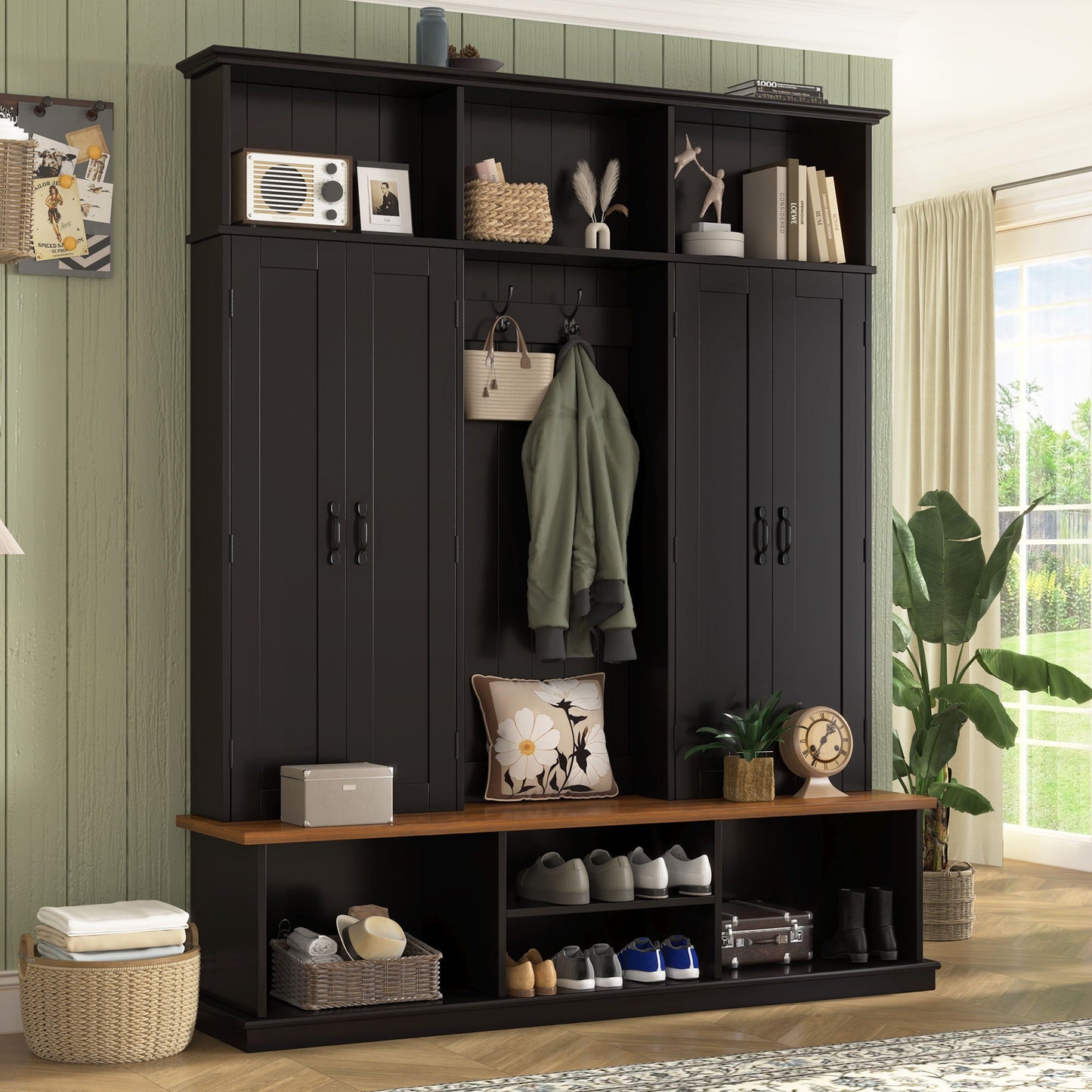 Entryway Hall Tree With Bench