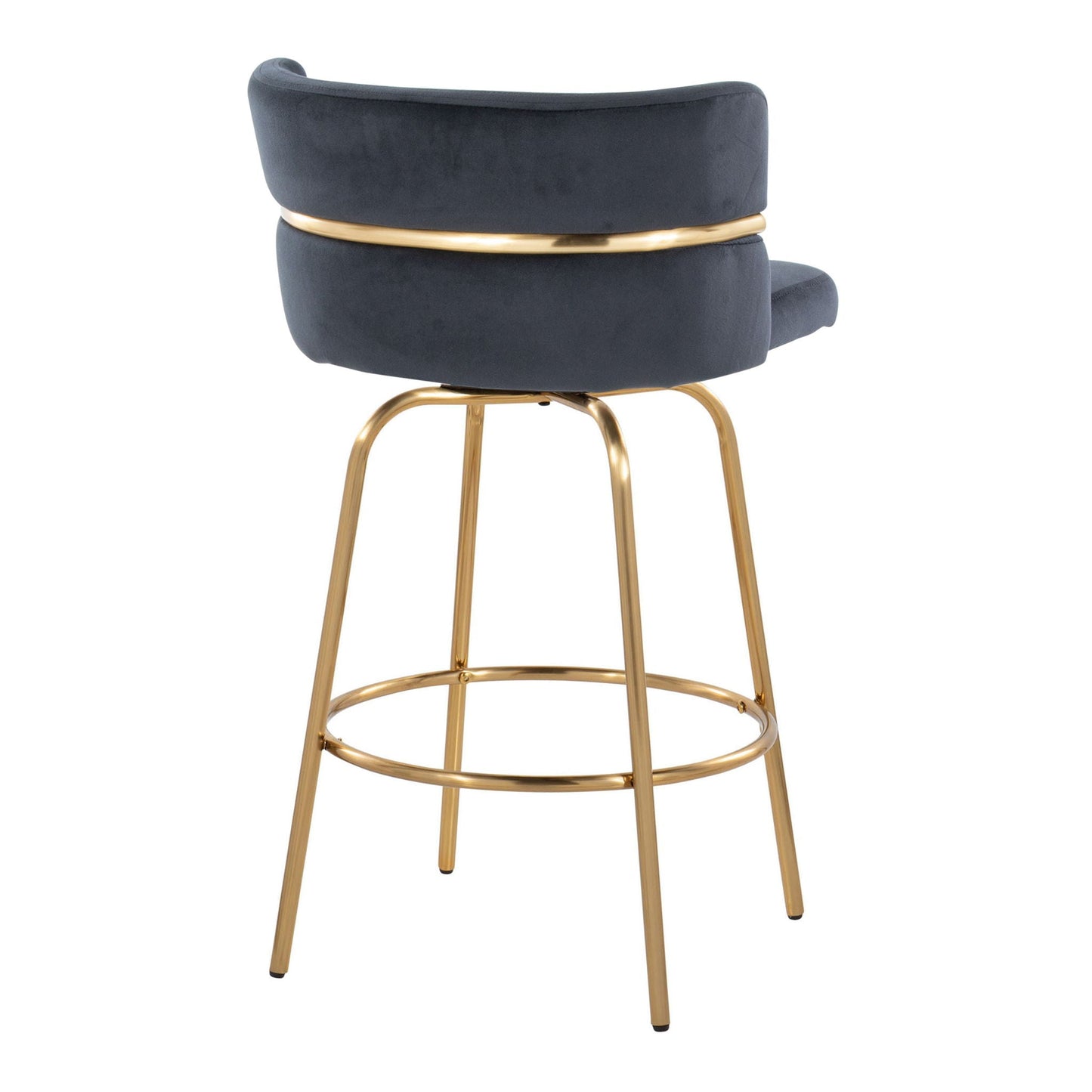 Counter Stool With Swivel With Round Footrest (Set of 2)