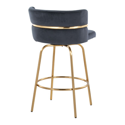 Counter Stool With Swivel With Round Footrest (Set of 2)