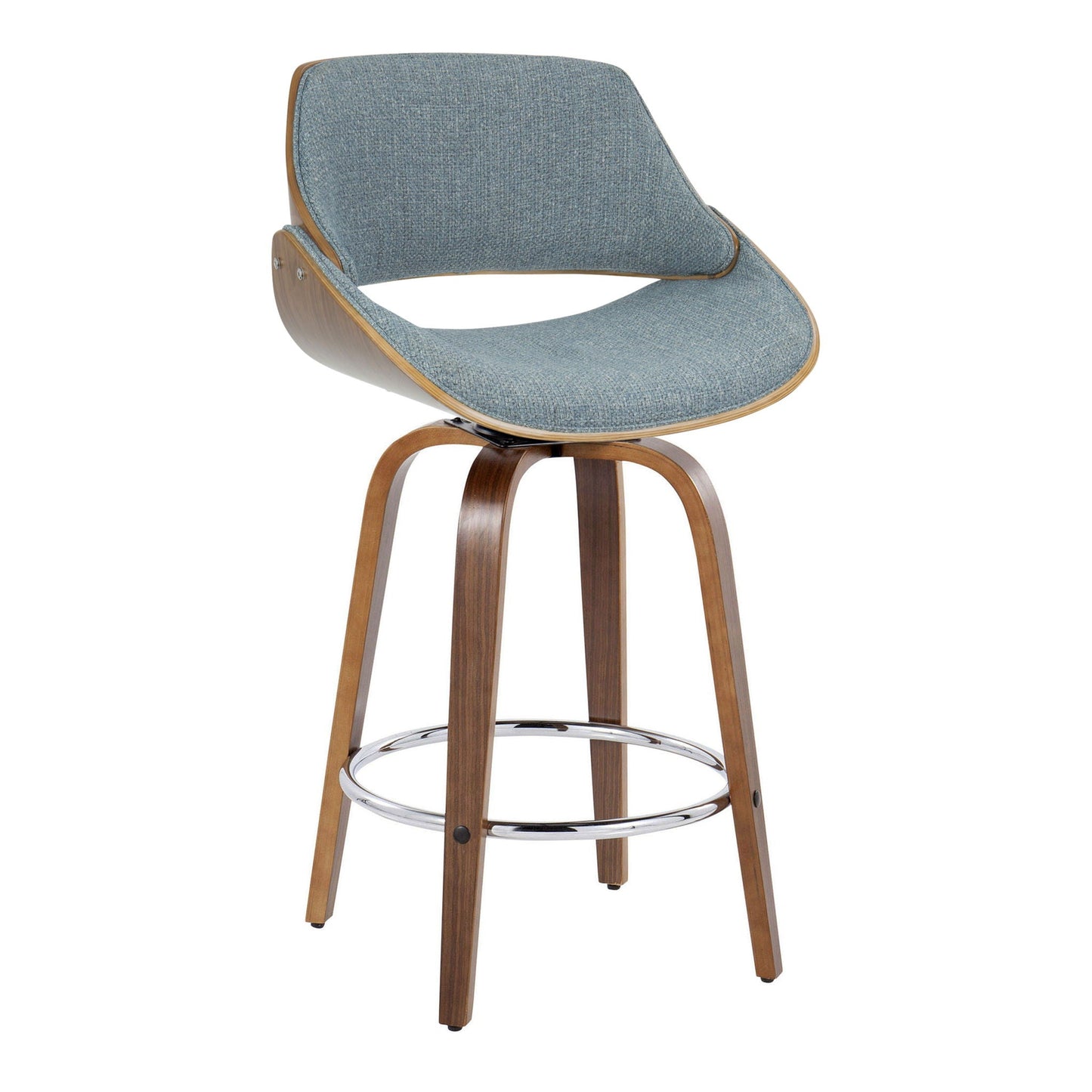 Counter Stool With Swivel With Round Footrest (Set of 2)
