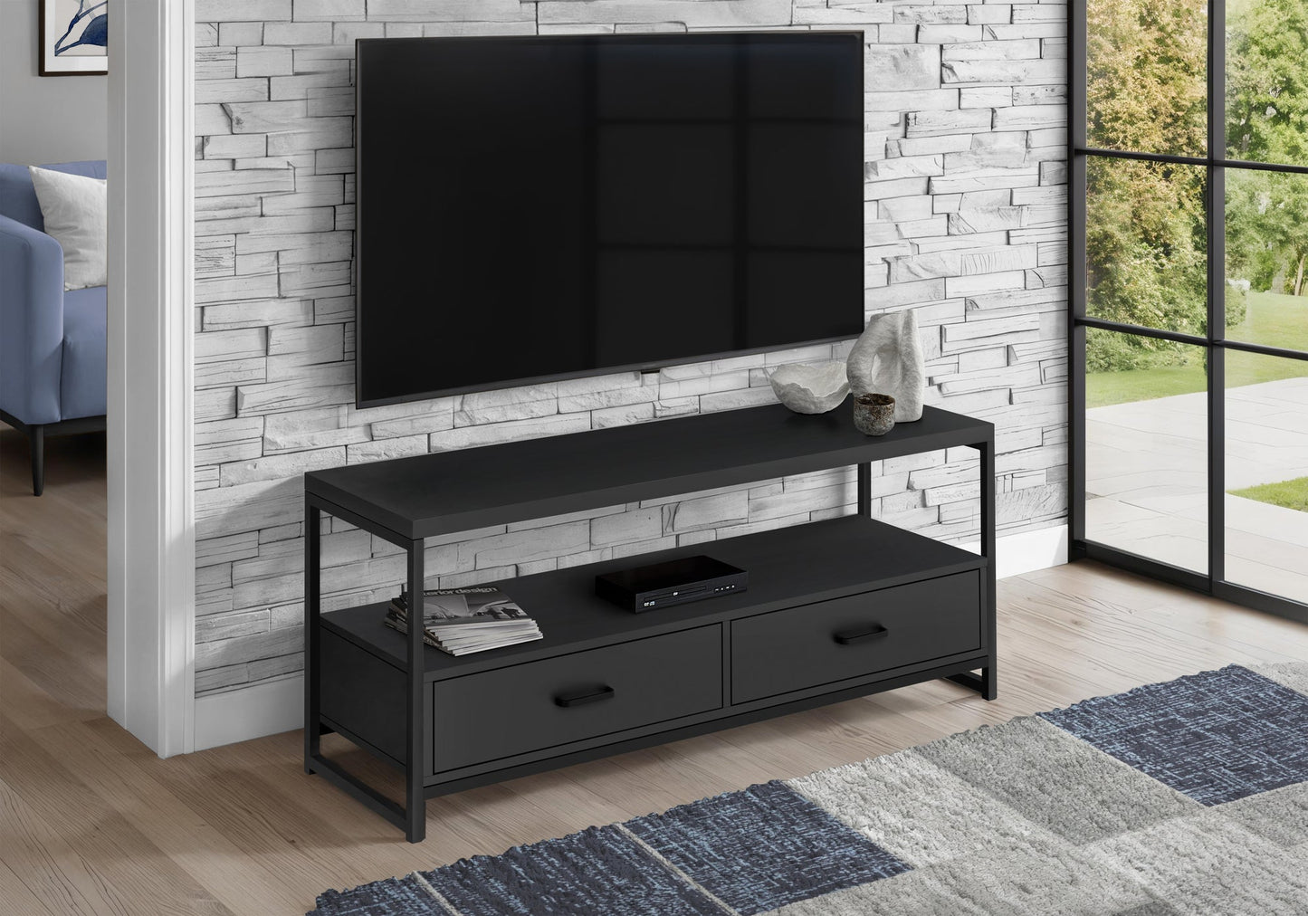 48 Inch TV Stand Console with Storage Drawers