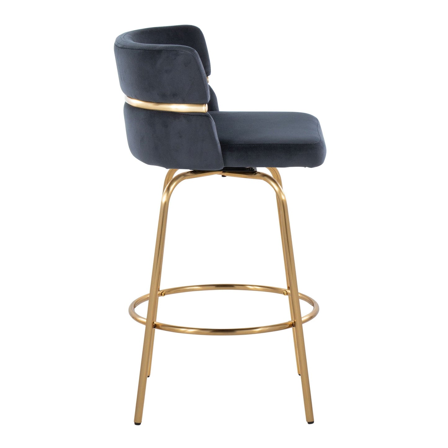 Counter Stool With Swivel With Round Footrest (Set of 2)