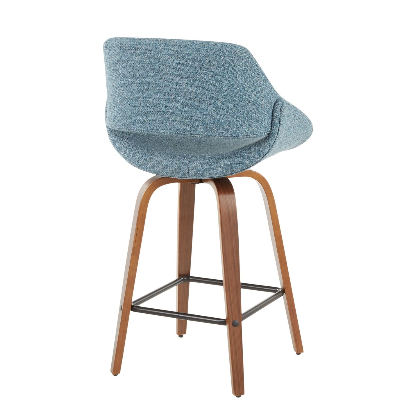 Counter Stool (Set of 2) - Walnut / Blue