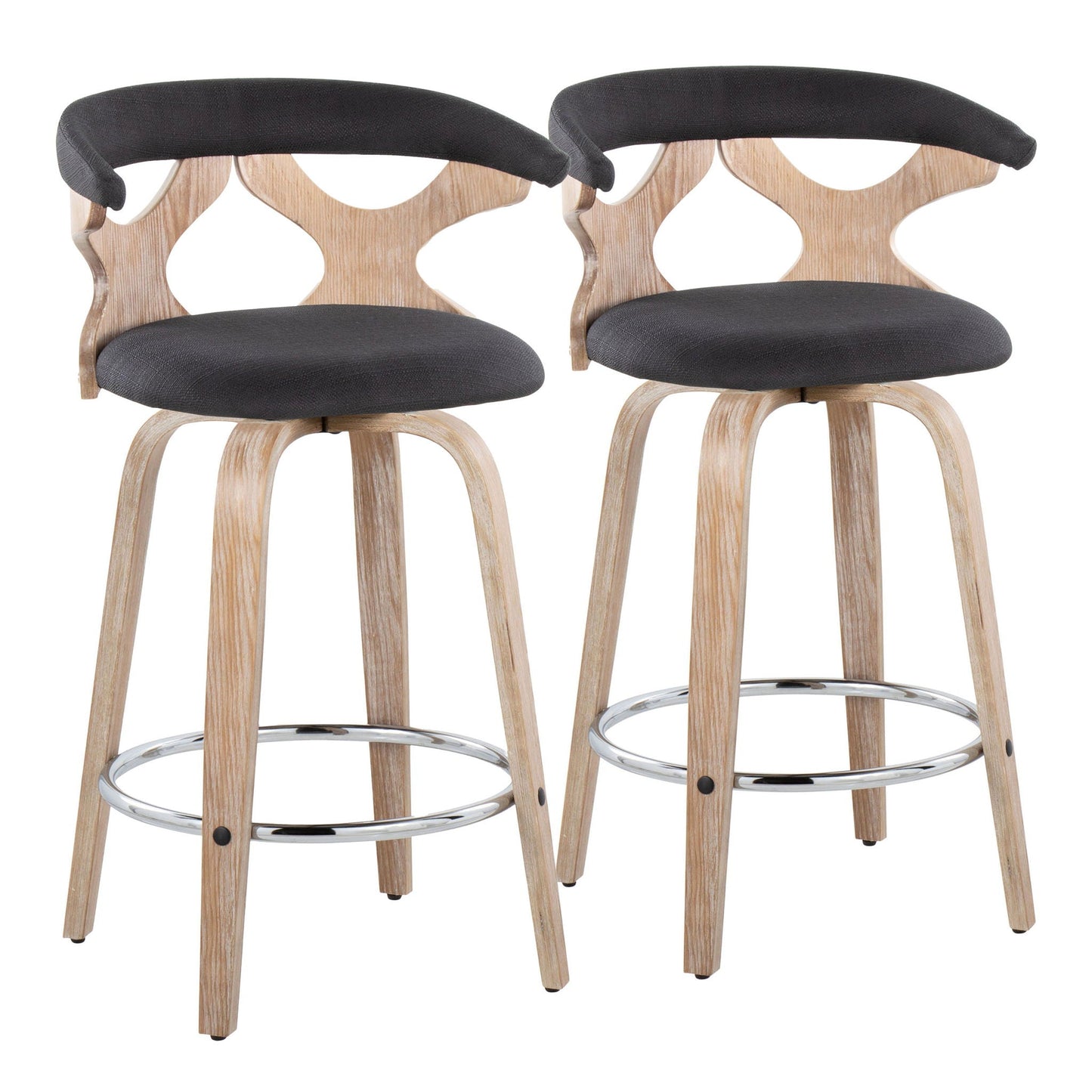 Fixed Height Counter Stool With Swivel (Set of 2)