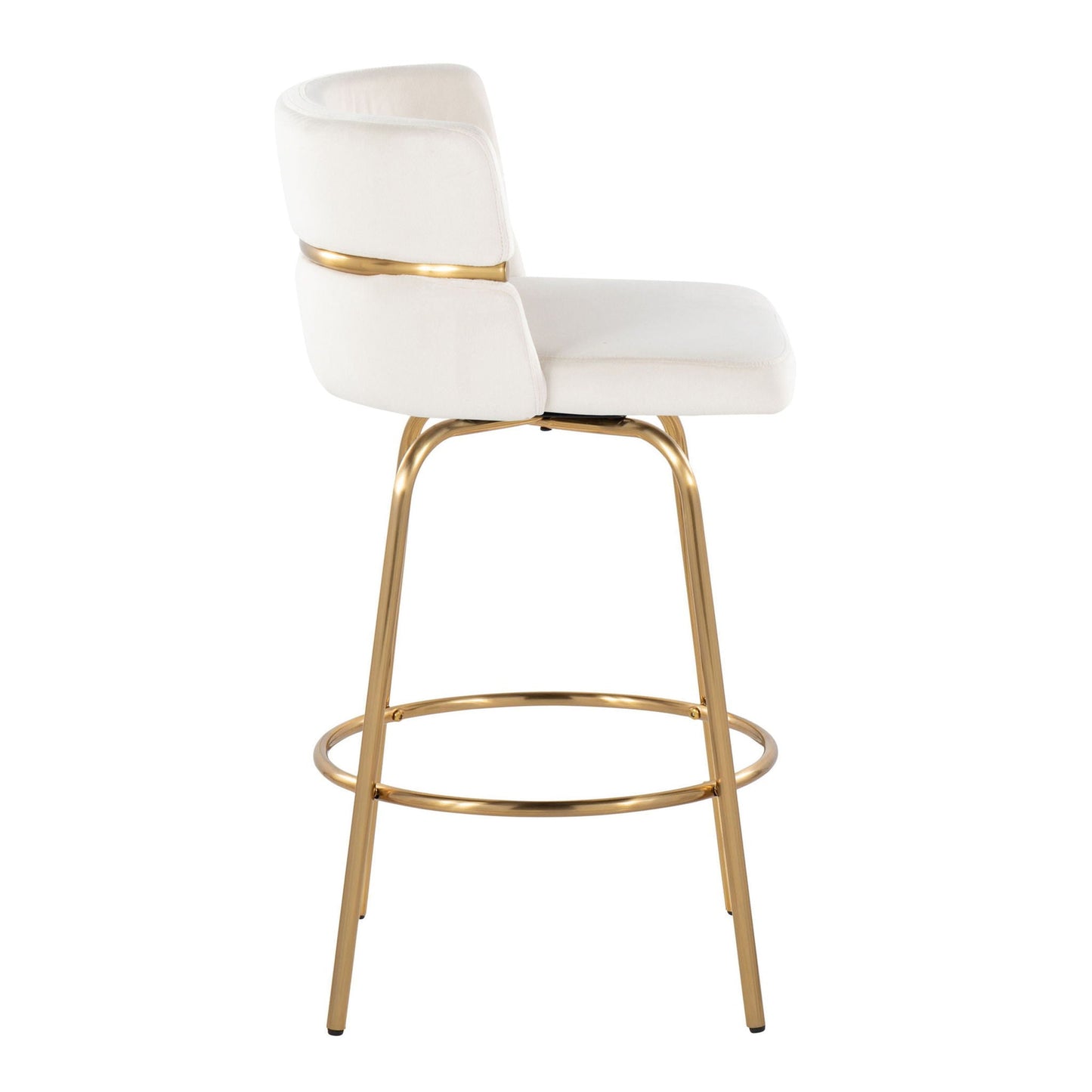 Counter Stool With Swivel With Round Footrest (Set of 2)
