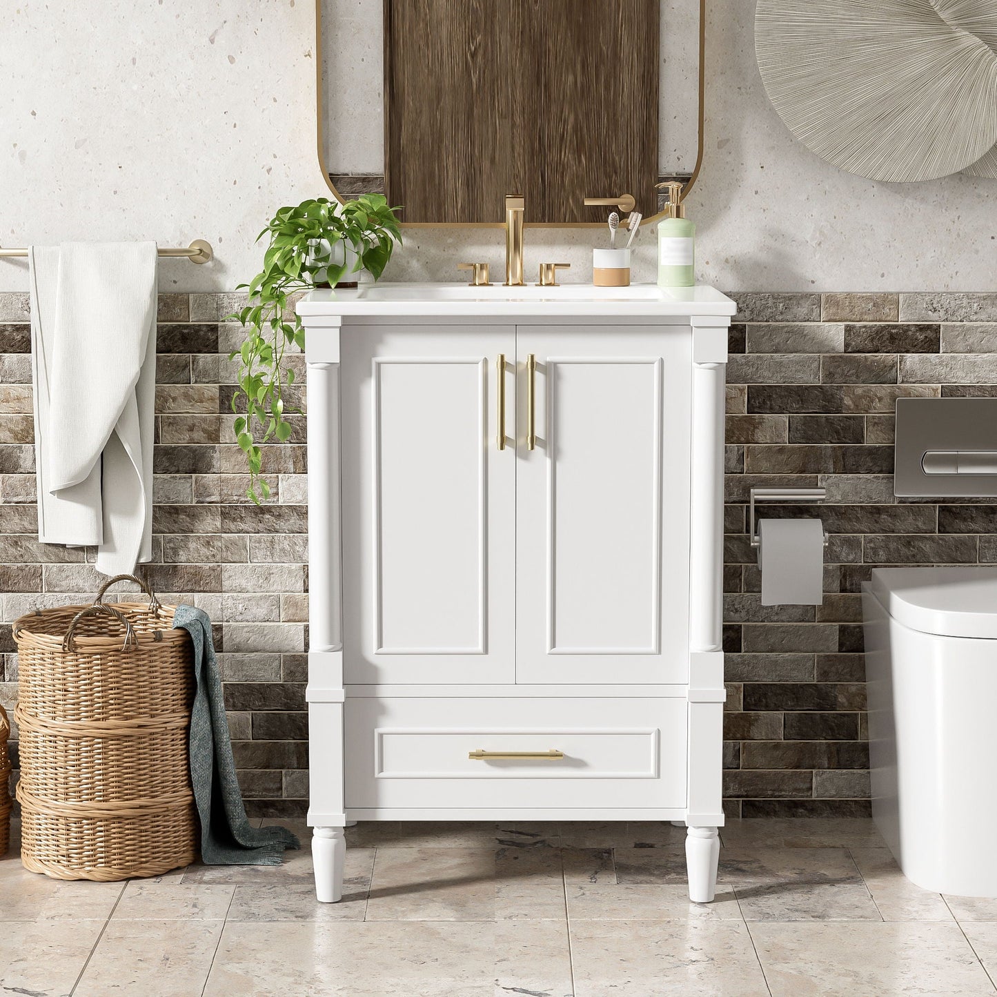 Vanity With Ornate French Cylinder Legs