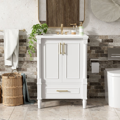 Vanity With Ornate French Cylinder Legs
