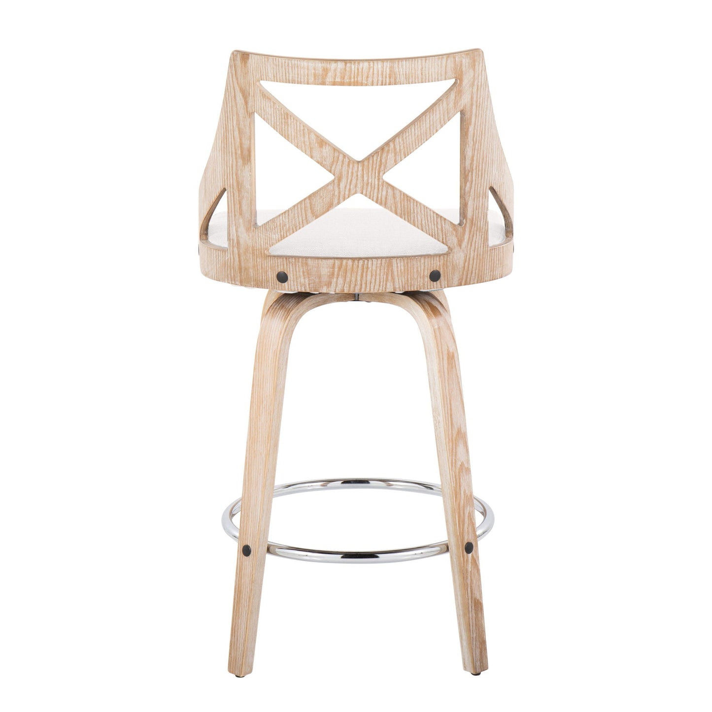 Counter Stool With Swivel And Round Footrest (Set of 2)