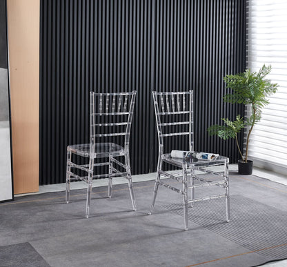 Dining Chair, Plastic Seat (Set of 4) - Transparent