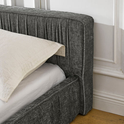 Platform Bed Frame With Pleated Design