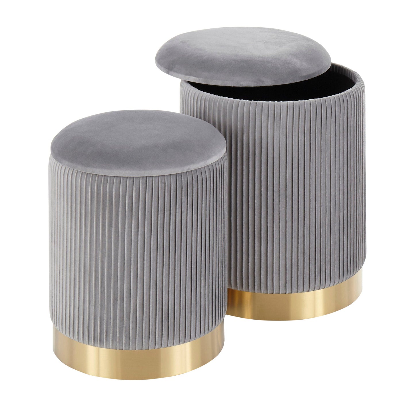 Nesting Pleated Ottoman Set