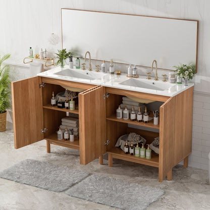 Traditional Bathroom Vanity With Ceramic Sink