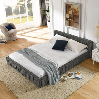 Platform Bed Frame With Pleated Design