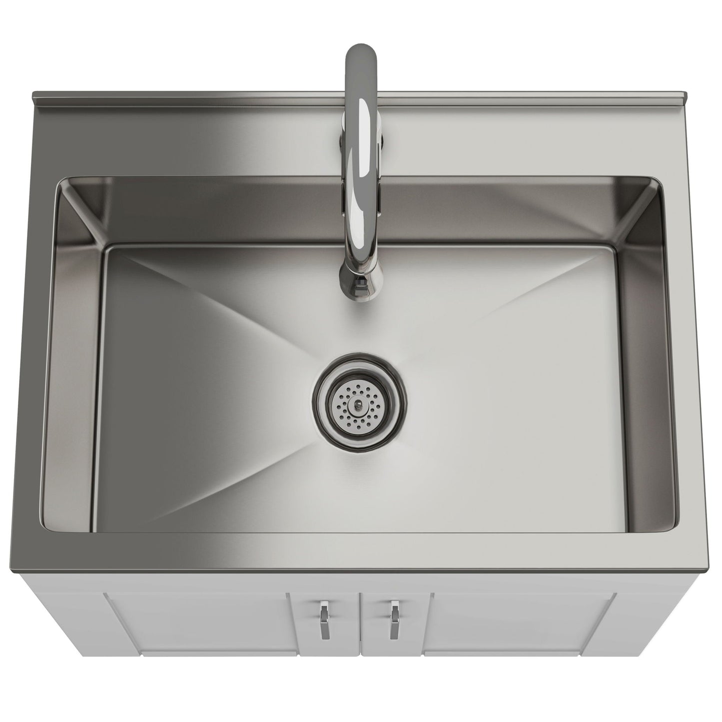 Laundry Cabinet With Faucet And Stainless Steel Sink